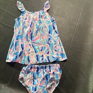 Colorful Toddler Dress and Bloomers Set